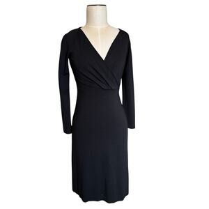 Talbots Surplice Faux Wrap Dress A-Line Knee Length Career Womens 2p PETITE